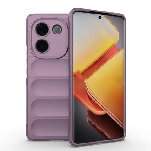 Funda de TPU + Franela con Protección Mágica India para Vivo Iqoo Z9S Pro (Morada)