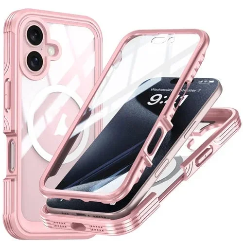 Funda de Vidrio Templado Redpepper Magsafe para iPhone 16 Plus (Rosa)