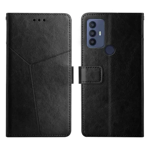 Funda Flip de Cuero Horizontal para TCL 30 SE y Cantating (Negro)