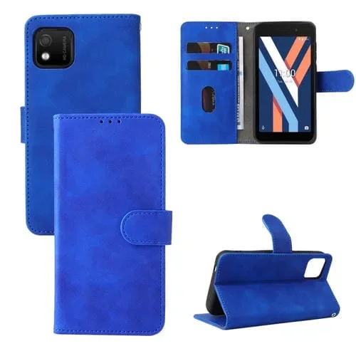 Funda Flip de Cuero Magnético para Wiko Y52 (Azul)