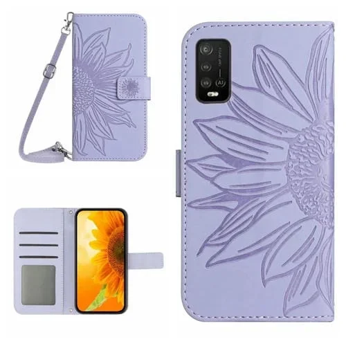 Funda Flip de Cuero Wiko Power U10 U20 Skin Feel con Cordón (Púrpura)