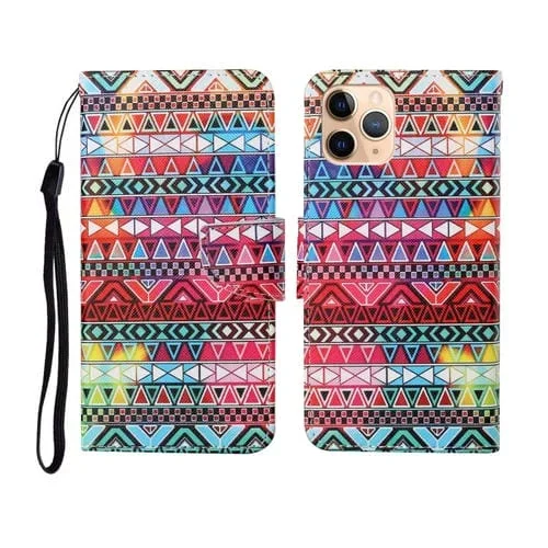 Funda Flip Leather Para iPhone 11 Pro Max Patrón Horizontal Estilo Étnico Tribal