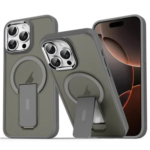 Funda Híbrida Acrílico TPU con Soporte Magsafe para iPhone 16 Pro Max (Gris Titanio)