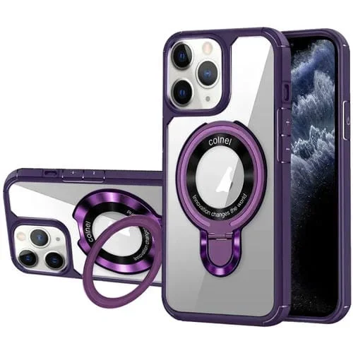 Funda híbrida Acrílico y TPU con Soporte Magsafe para iPhone 11 Pro (Morado)