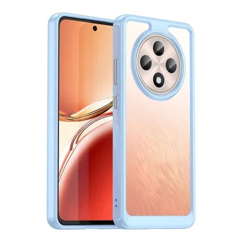 Funda Híbrida de Acrílico y TPU para Oppo Reno12 F 4G, Serie Colorida (Azul)