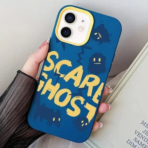 Funda híbrida para iPhone 11 Scared Ghost PC y TPU (Azul Real)