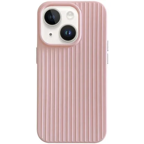 Funda híbrida para iPhone 13 PC Macaroon Tile Stripe TPU (Rosa)
