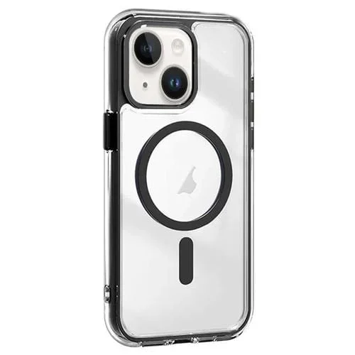 Funda híbrida para iPhone 14 Plus TPU acrílico a prueba de golpes con Airbag y Magsafe (Negra)