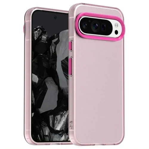 Funda híbrida TPU a prueba de golpes para Google Pixel 9 Pro Candy PC (Roja)