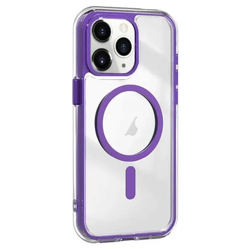 Funda híbrida TPU Acrílico con Airbag a prueba de golpes para iPhone 11 Pro Magsafe (Morado)