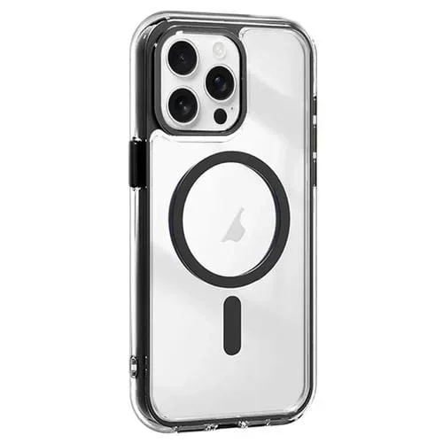 Funda híbrida TPU acrílico iPhone 15 Pro a prueba de golpes con Airbag y Magsafe (Negra)