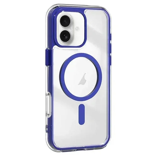 Funda Híbrida TPU Acrílico iPhone 16 Plus Magsafe Airbag Prueba de Golpes (Azul Oscuro)