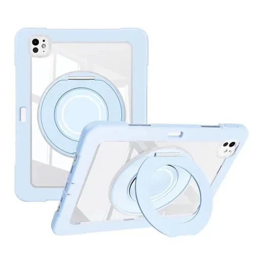 Funda híbrida TPU para iPad Pro 13 (2024) con carcasa PC y ranura para lápiz (Azul)
