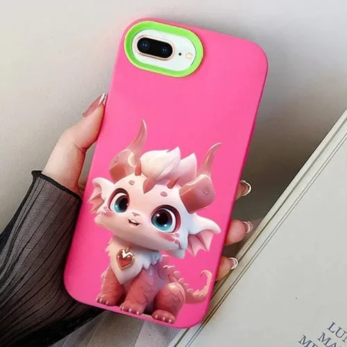 Funda híbrida TPU para PC Loong Baby iPhone 7 Plus/8 Plus (Rosa y Rojo)