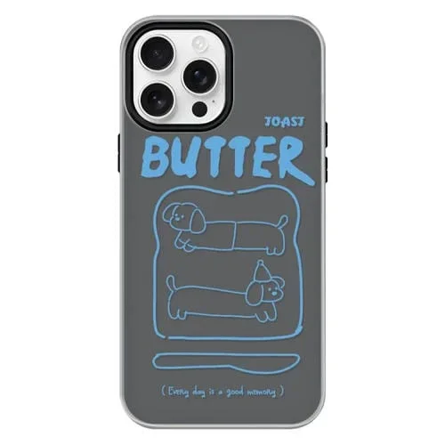 Funda híbrida TPU Policarbonato iPhone 13 Pro Max (Bread Line Dog Black)