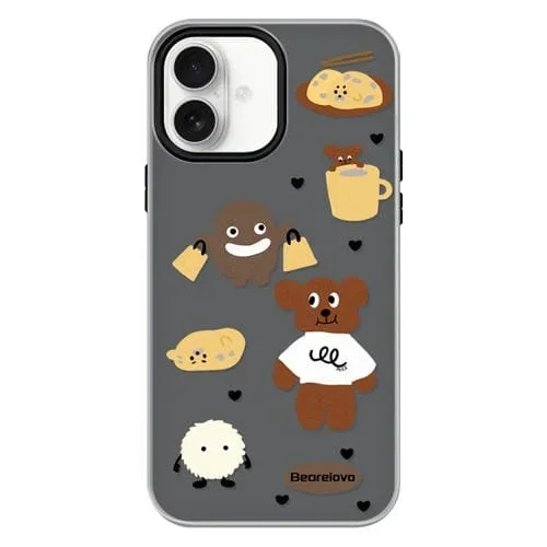 Funda híbrida TPU Policarbonato iPhone 16 Plus Tacto sedoso (Negro)