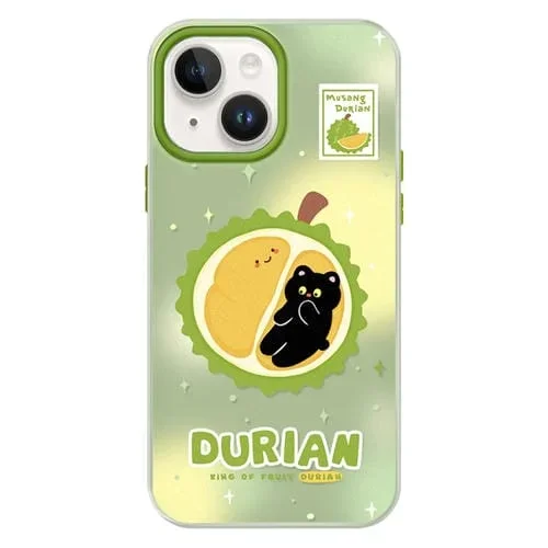 Funda híbrida TPU y PC iPhone 14 Tacto Sedoso (Verde Mao Shan Durian)
