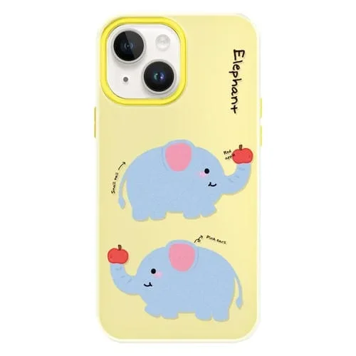 Funda híbrida TPU y PC iPhone 14 Tacto Sedoso y Gelatinoso (Amarillo Elefante)