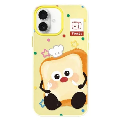 Funda híbrida TPU y PC iPhone 16 Plus Tacto Sedoso y Gelatinoso (Pan Tostado Amarillo)