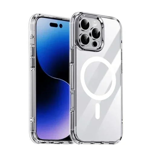 Funda híbrida TPU y PC iPhone 16 Pro Airbag Magsafe (Plateada Transparente)