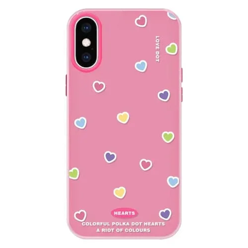 Funda híbrida TPU y PC iPhone X/Xs Tacto Sedoso (Rojo, Rosa y Amor)