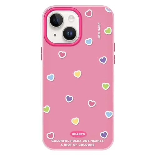 Funda híbrida TPU y PC para iPhone 13 con Tacto Sedoso (Rosa y Rojo)