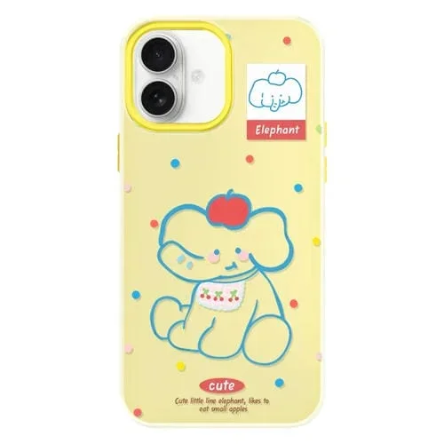Funda híbrida TPU y PC para iPhone 16 Plus con tacto sedoso y gelatinoso (Amarillo)