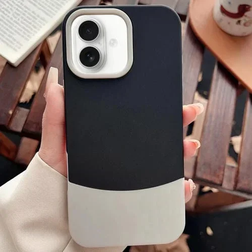 Funda híbrida TPU y Policarbonato iPhone 16 Plus protección 2 en 1 (Negro y Gris)