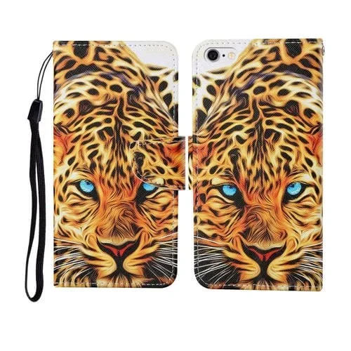 Funda Horizontal Flip Leather para iPhone 6 Patrón Pintado (Leopardo)