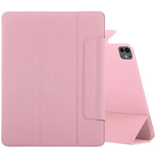 Funda Inteligente Cuero Pu para iPad Pro 11 (2024) con Cierre Magnético y Hebilla Fija (Rosa Claro)