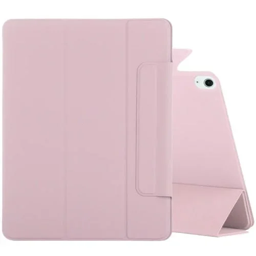 Funda Inteligente de Cuero Pu para iPad Air 13 (2025/2024) con Cierre Magnético y Hebilla Fija (Oro Rosa)