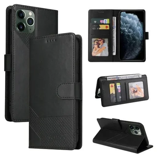 Funda magnética de cuero Gqutrobe para iPhone 11 Pro Max Skin Feel (Negro)