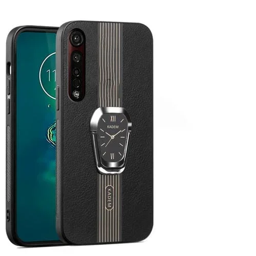 Funda Magnética de Cuero Litchi para Motorola Moto G8 Plus con Soporte (Negro)