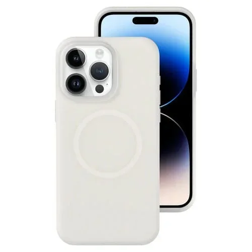 Funda Magnética de Silicona Líquida para iPhone 14 Pro con Cierre Magnético Magsafe (Blanca)