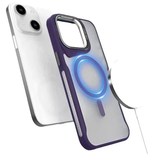 Funda Magnética Magsafe con Soporte de Metal para iPhone 15 Plus/14 Plus (Morado)