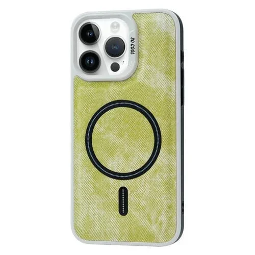 Funda Magnética Magsafe iPhone 13 Pro Mezclilla Color En Contraste (Amarillo Verde)