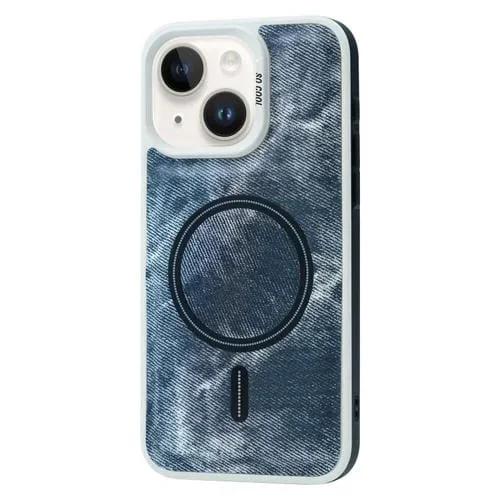 Funda Magnética Magsafe para iPhone 14/13 Mezclilla Color En Contraste (Gris Azul)
