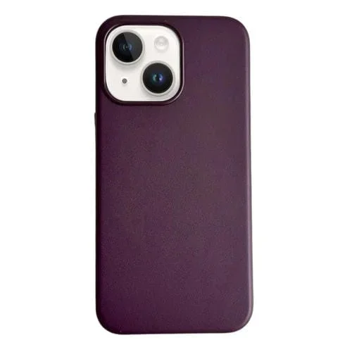 Funda Magnética Magsafe para iPhone 15 Plus Cuero Color Puro (Púrpura)