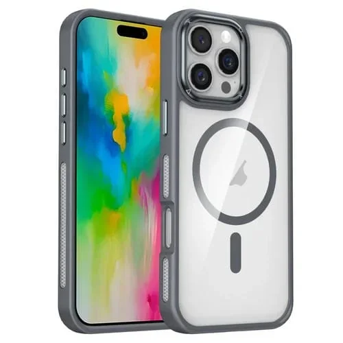 Funda Magnética Magsafe para iPhone 16 Pro con Tacto de Piel Transpirable (Gris)