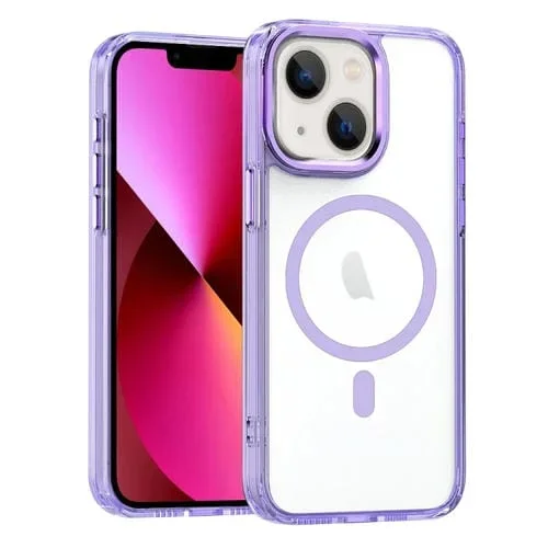 Funda Magnética para iPhone 13 Transparente Magsafe (Púrpura)
