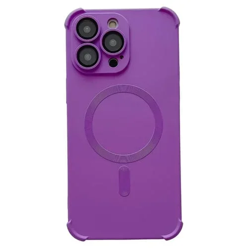 Funda Magnética para iPhone 16 Pro con Cuatro Esquinas a Prueba de Golpes y Tacto Suave Magsafe (Morado)