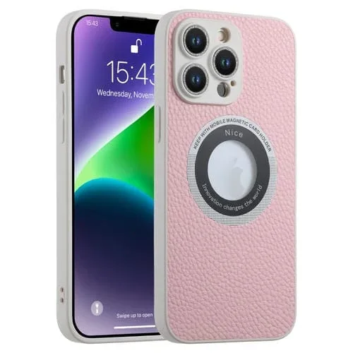 Funda magnética para teléfono iPhone 12 Pro Max Glitter Lens Magsafe (Rosa)