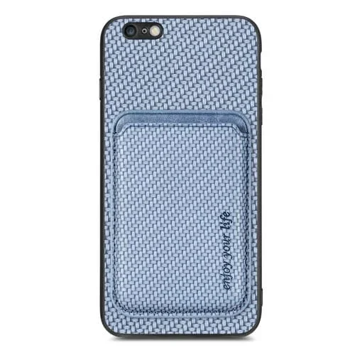 Funda Magnética para Teléfono iPhone 6 Plus / 6S Plus Cuero Fibra de Carbono Magsafe (Azul)