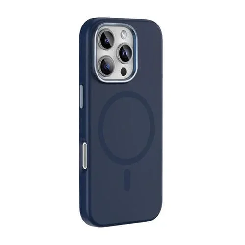 Funda Magnética Silicona Líquida Magsafe Mutural Karen Series para iPhone 16 Pro Max (Azul Marino)