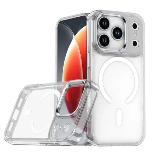 Funda magnética transparente MagSafe para iPhone 17 Pro (blanca)