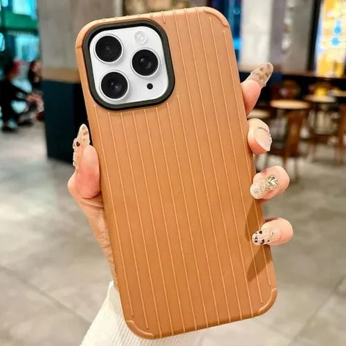 Funda MagSafe de cobertura total para iPhone 11 Pro con diseño inspirado en equipaje (marrón)