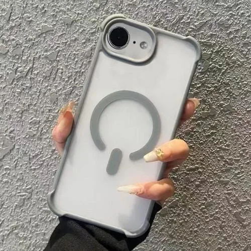 Funda MagSafe semitransparente con tacto esmerilado para iPhone 16e (gris)