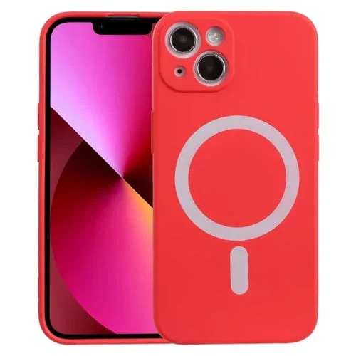 Funda Magsafe Silicona Líquida iPhone 13 a Prueba de Golpes (Rojo)