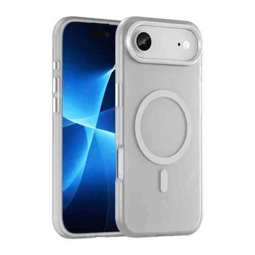 Funda MagSafe translúcida de TPU + PC con cobertura total para iPhone 17 Air (blanca)