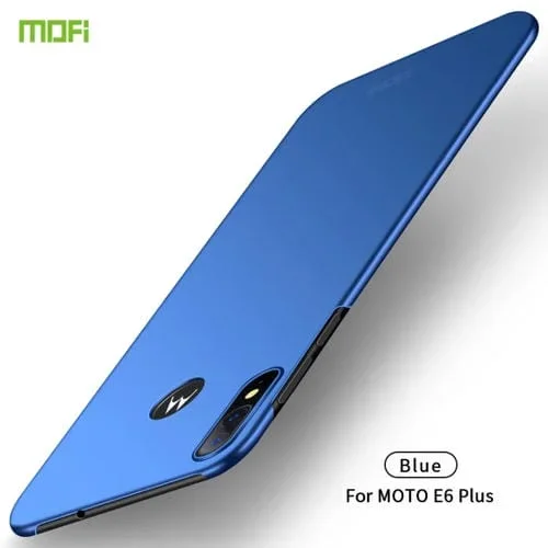 Funda Moto E6 Plus Mofi Esmerilado PC Ultra Delgada Dura (Azul)
